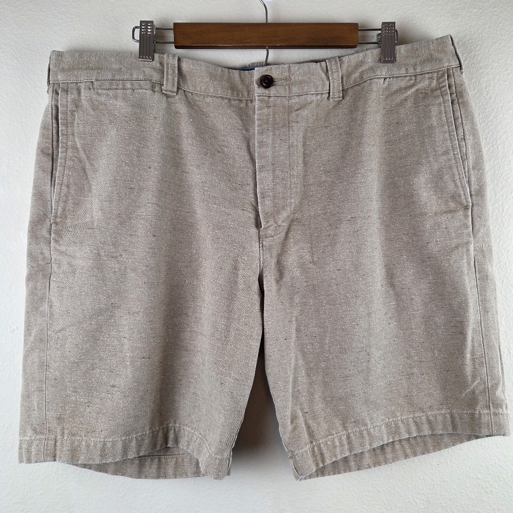 J.Crew Stanton Men's Shorts 40x9 Flat Front Casual Chino Pockets Tan Speckle